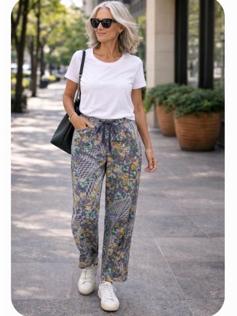 Anthropologie Daily Practise Tie-Waist Wide-Leg Pants - Floral Multi sweats